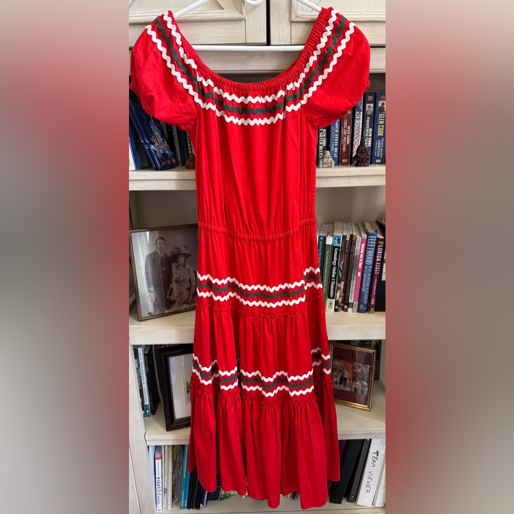 Tory Burch Red Skirt with Zigzag Design